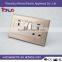 86*118 pc material 13A electrical socket with double wall switch