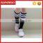 V-94 Sports girl stripe crossing knee socks in black and white school girls knee high football socks