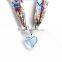 2016 New Products Color Silver Tone Heart Pendant Scarf Necklace