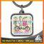 Promotional silver zinc alloy custom shape wedding printed blank keychain