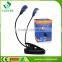 Fashionable Book Reading 2 Led Target Adjustable Led Mini Clip Book Light