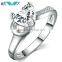 Sterling Silver Princess Cut Bridal Engagement Wedding Ring Bands With Cubic Zirconia