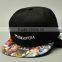 flower printing outdoors cheap custom embroidery snapback caps/high quality hip hop flat caps/hats