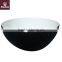 H11035 white or black glazed embossed fruit bowl porcelain decor