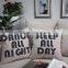 Custom polyester fiber pillow words digital printed cushion cover throw plain pillws case