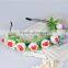 Festival colorful fabric flower girls crown headband,rose hair jewelry accessory