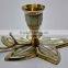 Exclusive Brass candle Stick holders with Mother of pearl 6039