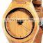 high quality fashion green maple wood watch Japan Miyota movt leather strap bamboo wooden watch