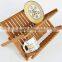 BH002/Hot Sale Exquisite Easy-clean Anti-corrosion Foldaway Bamboo Dish Rack