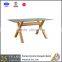 solid wood dining table set with glass top
