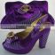 Hot sale african women's shoes design ladies handbag with ladies shoes of set 4 different colors