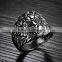 5MM Stainless steel vintage antiqued silver lion head ring fashion ring steam punk jewelry 6240027