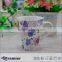 Hunan ceramic v shape mug with imprinted butterfly
