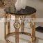 High-endstainless steel golden plated marble top center table design B818