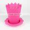 cheap color plastic flower garden pots with crown brim