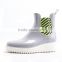 new design wedge thick heel chelsea shiny PVC chelsea rain boots women