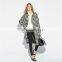 woman fashion Houndstooth print long sleeve Lapel long coats and jackets