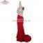 Red Halter Beading Formal Evening Dress