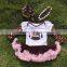 Football dress new design ruffle dress clothes pink veil cute children's kids clothes with matching necklace and headband