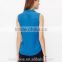 Hot selling fashion crepe blouse knok front sleeveless lady blouse
