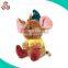 wholesale plush mouse stuffed animal toy with clothes and hat