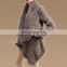 Autumn/Winter genuine real fur cape knit rabbit fur coat for women