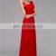 Alibaba Stock ZZ-E0030 Irregular Neck Ruching Handmade Flower Latest Design Formal Evening Dress