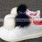 Real raccoon fur pompom ball fashion decorative shoe buckles