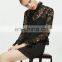 ladies formal wear women long sleeve black pelpum lace turtleneck dresses