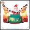 Christmas air blown inflatable led lighting santa claus with penguin on reindeer sleigh for yard decoration
