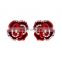 High quality beautiful woman jewelry rose cut diamond earrings white crystal rose flower earring