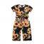 Baby clothing girl toddler jumpsuit floral princess romper playsuit short sleeve sunflower kids jumpsuits