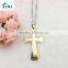 Men's Stainless Steel Cross with Cable Pendant Necklace