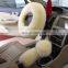 New 3Pcs/Set Woolen Winter Warm Fuzzy Steering Wheel Cover Long Plush Handbrake Car Accessory Pink/Saffron Yellow/Black/Wine Red