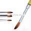 Low MOQ Oil-filled liquid flow Handle Nylon Synthetic Sable hair nail Art brush Tool Acrylic Brush Set Pens With Glitter Inside