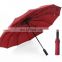 Portable Standard 3 Class, Water Wind Proof 27 Inch 12rib 3 Folding Umbrella Anti-storm Weather/