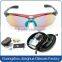 Hot selling promotional glasses UV400 removeable 5 lens cycling sunglasses with strap