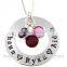 2016 New product custom Engraved round Initial letter disc Pendant Necklace