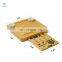 Multi-functional Bamboo Cheese Board and Knife Set Bamboo Charcuterie Platter & Serving Tray for Cheese,Wine, Crackers