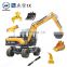Hengwang HW80L Hydraulic Wheeled Excavator Manufacturers 6 ton Small Mini 7 ton Wheel Excavator For Sale
