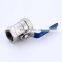 Sanitary 3 Way Ss316 Stainless Steel Brass 1/2 Long Handle Ball Valves