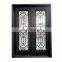 factory price  in stock flat top beautiful modern entry safety exterior wrought iron and glass double front doors