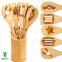 Bamboo wood cooking utensil set with holder Wholesale burned bamboo spatula sets
