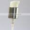 plastic lotion pump with aluminum collar