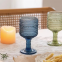 Home Bar Restaurant High-Value Retro Navy Blue Colored Crystal Glass Embossed Juice Whiskey Drink Cup