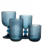 Ribbed Luxury Christmas Navy Blue Solid Color Goblet Wine Glass And Drinking Tumbler Ice-Cream Glass Cup