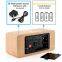 Electronic Sound Control Wireless Charging Smart LED Digital Wooden Bamboo Clock Alarm Calendar Date Time Wood Wireless Charger