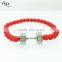 Viya Latest Stainless Steel Dumbbell Bracelet Fashion Handmade Men Bead Bangle