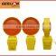 yellow traffic safety barricade sloar power led warning lights