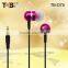 2016 New arrival earphone consumer electronic fashion design shining unique super bass earphone earbud